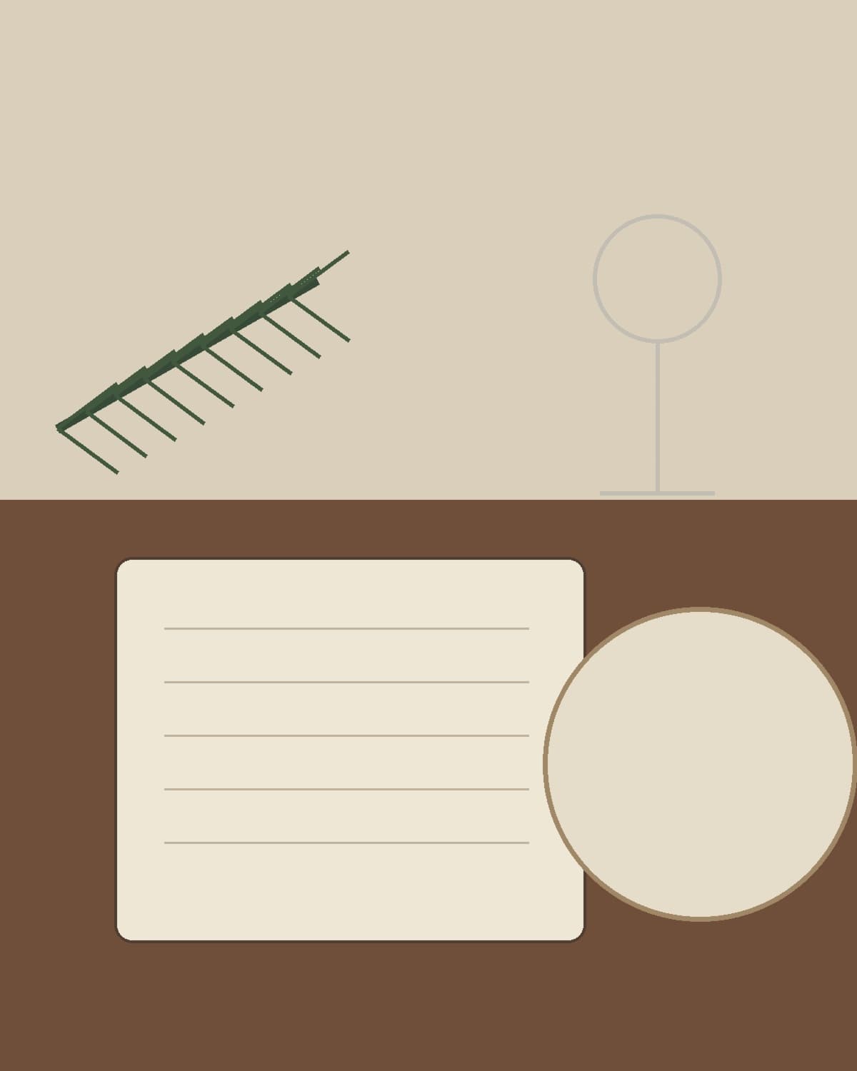 Christmas menu planning notebook beside a festive place setting.