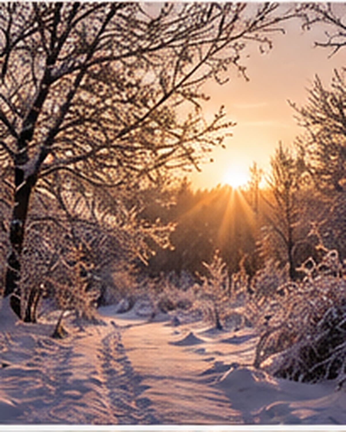 A quiet winter walk near the woods during the days between Christmas and New Year.