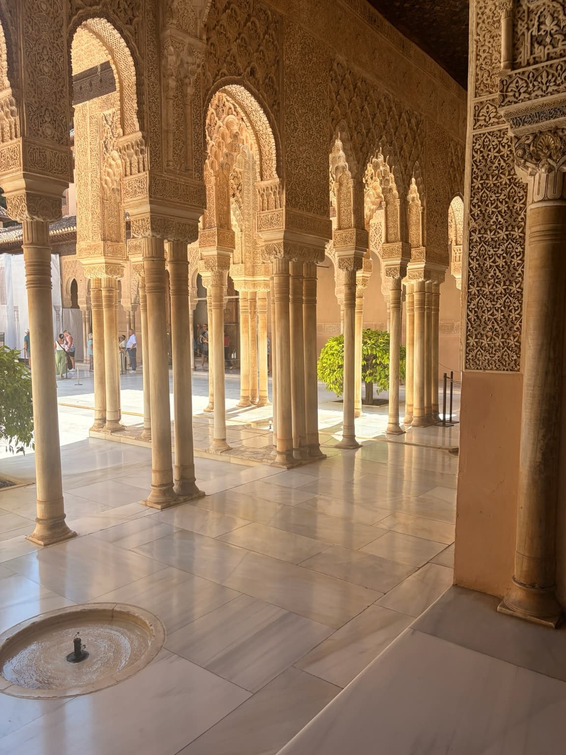 Moorish arches inside the Alhambra, Granada