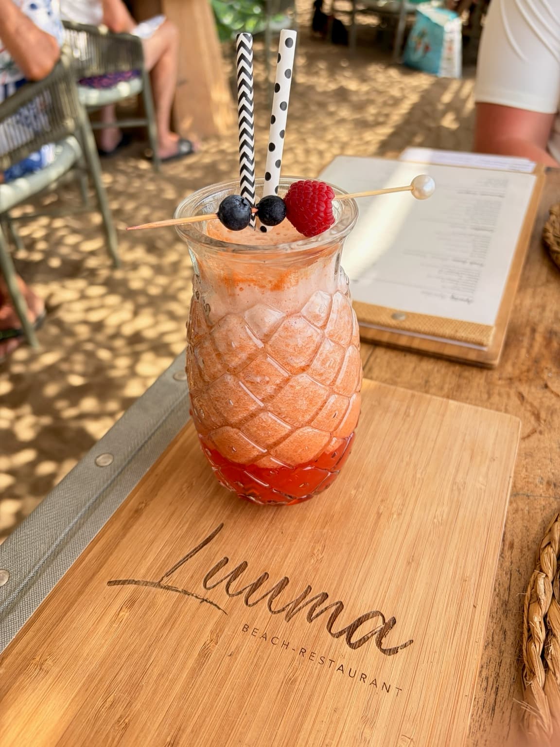 A cocktail from the menu at LUUMA Beach