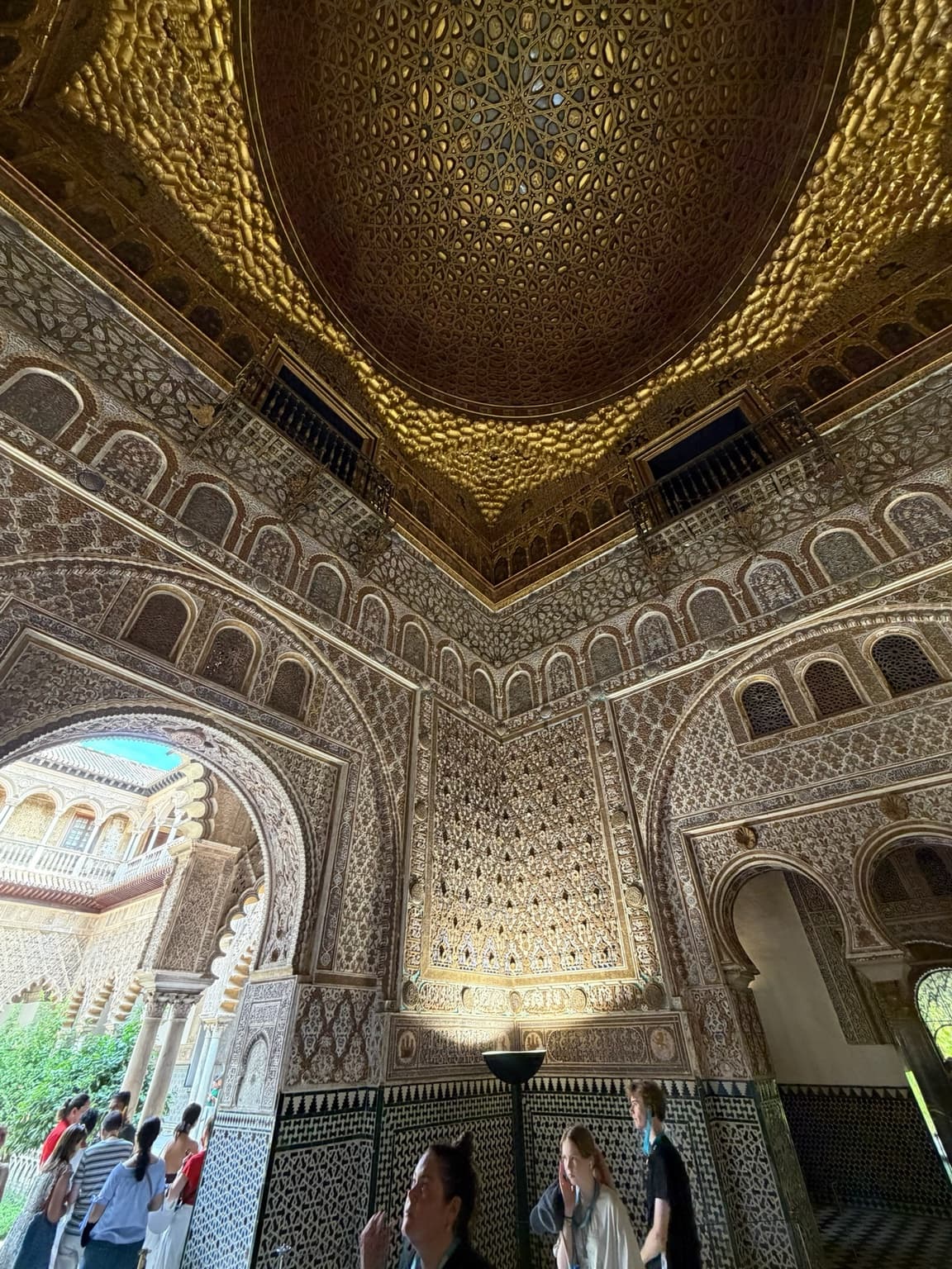 Ornate interior detail at the Real Alcázar in Seville