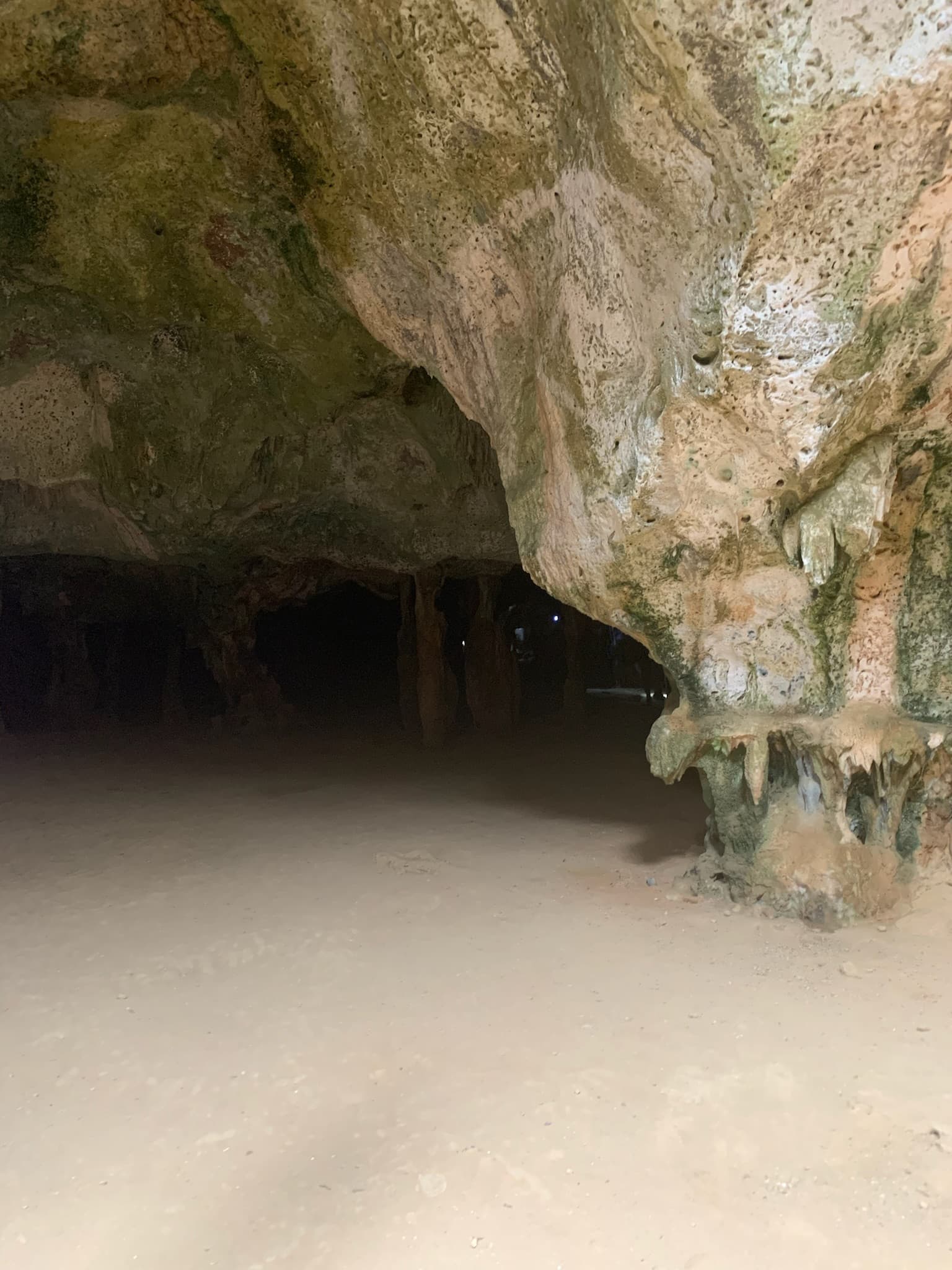 Interior of a limestone cave in Arikok National Park, Aruba